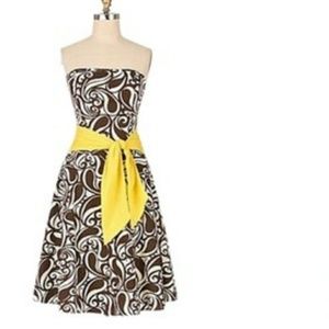 Anthro Tabitha Brown Swirl Party Dress Sz 6